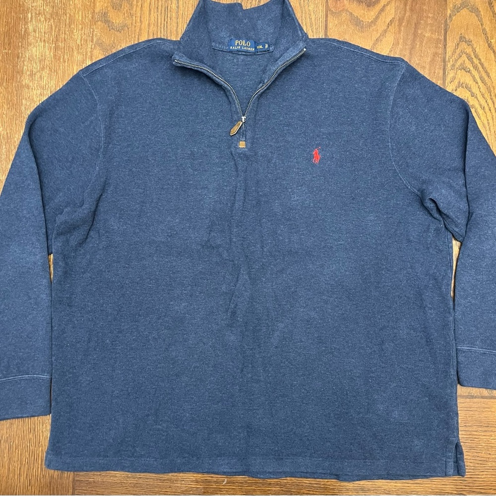 Polo by Ralph Lauren Men's Navy Pullover quarter zip sweater sz XXL
